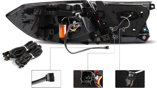 Vista 3 de VLAND Luces traseras LED estrelladas compatibles con Honda Accord de 10ª generación 2018-2022 - Lámparas traseras con animación dinámica, ahumadas