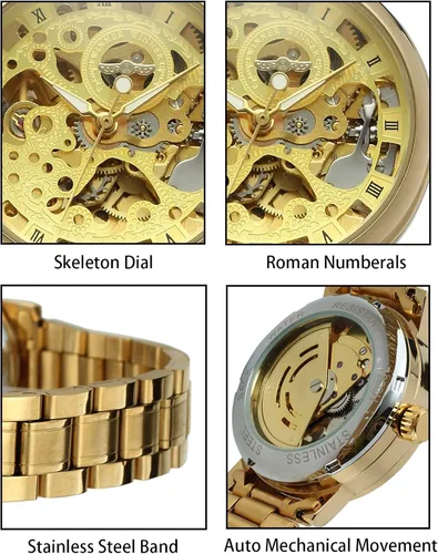 Vista 3 de Sweetbless Reloj de pulsera analógico para mujer con cuerda automática