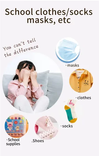 Vista 2 de Sello de nombre de bebé hecho a medida para niños, sello de nombre personalizado para niños, ropa de estudiante, seguridad que no se decolora, arena