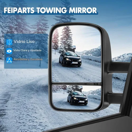 Vista 4 de Espejos de remolque Compatibles con Ford F150 1997-2003, cabina estándar y extendida (no para modelos de 4 puertas), espejos de remolque izquierdo