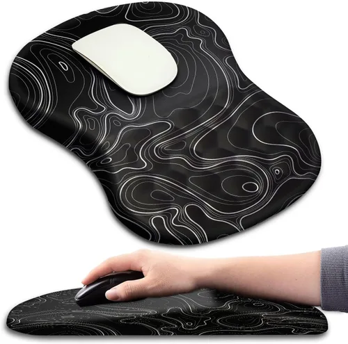 Vista 18 de Alfombrilla de ratón con soporte de muñeca, alfombrilla de ratón ergonómica con punto de masaje, cómoda alfombrilla de ratón para computadora
