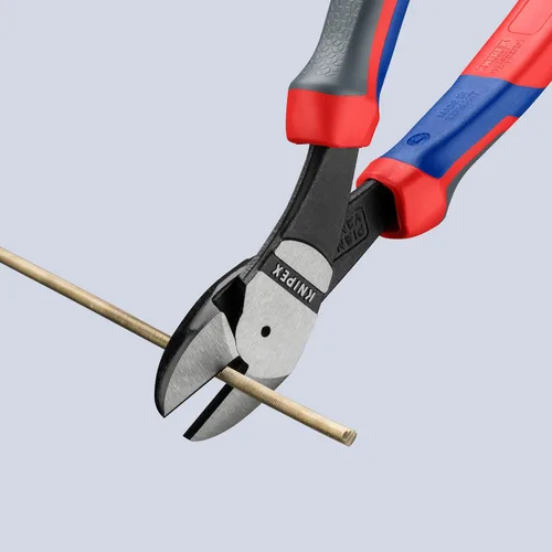 Vista 8 de KNIPEX 74 22 200 Comfort Grip - Alicate de corte diagonal angular de alto apalancamiento, 8 pulgadas, ángulo, agarre cómodo