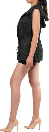 Vista 5 de MixMatchy chaleco con cordón para mujer, ligero, holgado, chaleco utilitario