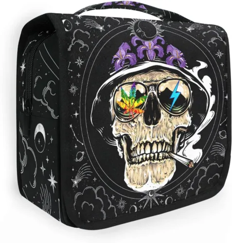 Vista 11 de MNSRUU Hanging Toiletry Bag Bats Satellites Skulls and Trees Travel Makeup bag for Toiletries Portable Travel Toiletry Organizer Cosmetic Bags with