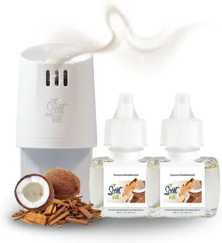 Vista 32 de Scent Fill Ambientador enchufable de sidra de manzana, repuestos de aceite perfumado, 2 recambios + difusor