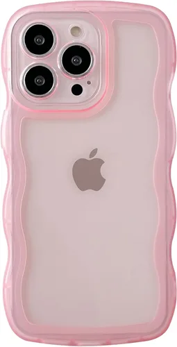 Vista 9 de Caseative Funda para iPhone 13 Pro, funda de teléfono suave transparente con marco ondulado rizado de color sólido (negro, 13 Pro) Solid