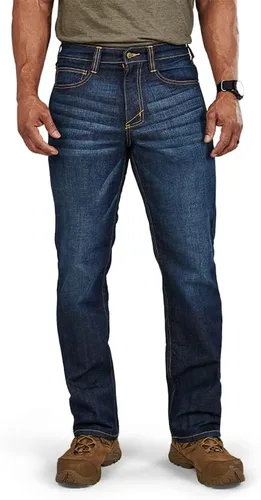 Vista 2 de 5.11 Tactical Defender-Flex Jeans de bota recta para hombre, tejido elástico mecánico, bolsillos clásicos, estilo 74477
