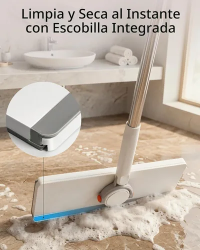 Vista 5 de MASTERTOP Trapeador de agarre a presión, trapeador plano manos libres