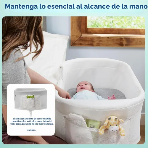 Vista 6 de Sealy Baby Airy Dreams - Moisés 2 en 1 de malla transpirable, altura ajustable con 9 ajustes, portátil con sábana acolchada suave y acogedora