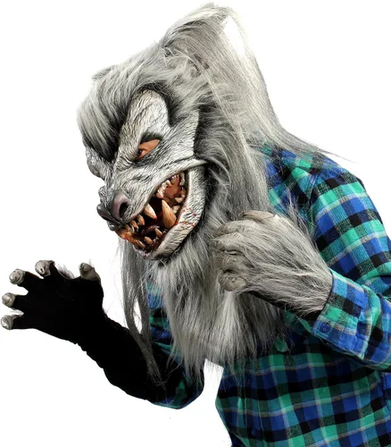 Vista 2 de Zagone Studios Kit de disfraz de lobo plateado (hombre lobo), plateado