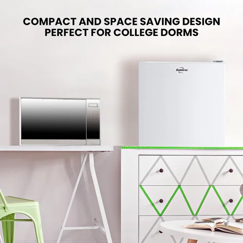 Vista 3 de Koolatron - Refrigerador compacto de 1.7 pies cúbicos + combo de microondas de 700 W: incluye nevera/congelador de encimera con parte trasera plana