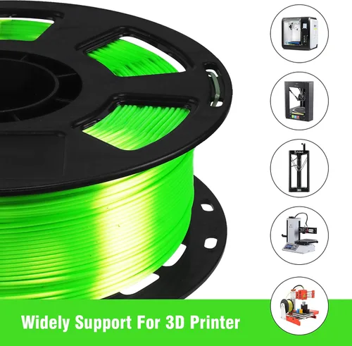 Vista 3 de Bblife - Filamento PLA de color verde lima brillante y sedoso, material para impresión 3D, 2.2 libras, 1/16 pulgadas, apto para impresoras 3D FDM