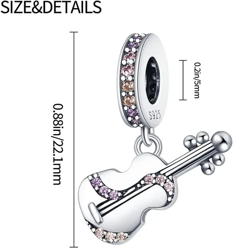 Vista 6 de Pandach Dijes de plata de ley 925 para pulseras y collares, colgantes de mariposa y auriculares, dijes de trébol, joyería de regalo para mujeres