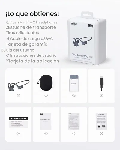 Vista 10 de SHOKZ OpenRun Pro 2 Mini Auriculares deportivos Bluetooth de conducción Negro