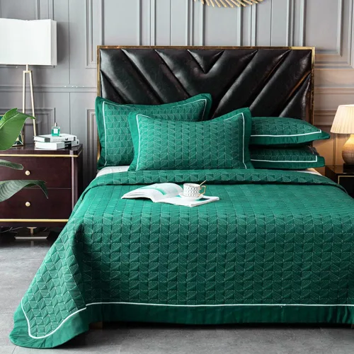 Vista 6 de Juego de edredón de 3 piezas tamaño Queen / Matrimonial, juego de ropa de cama reversible de 100% algodón de lujo para todas las estaciones, colcha