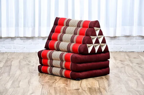 Vista 6 de Leewadee - Cómodo colchón japonés para piso - Cama tailandesa para piso con cojín triangular - Colchón futón - Estera de masaje tailandesa, 67 x 21
