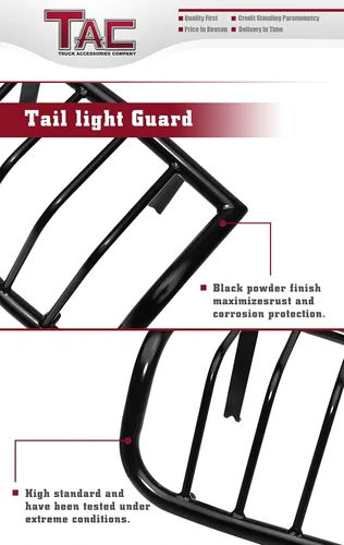 Vista 6 de TAC - Protector de luz trasera para Toyota 4Runner TLG 1996-2002, luz trasera negra, 1 par