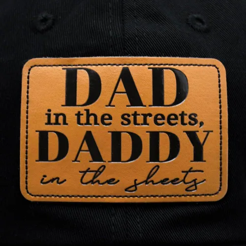 Vista 5 de Dad in The Street Daddy in The Sheets Sombrero Funny Dad Leather Patch Sombreros Los Mejores Regalos para Hombres Gorra de béisbol al aire libre