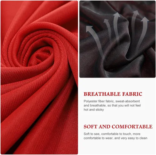 Vista 8 de IMIKEYA Capa de vampiro negra y roja de 55 pulgadas, capa de poliéster de doble capa con cuello alto para adultos cosplay y decoración de fiestas