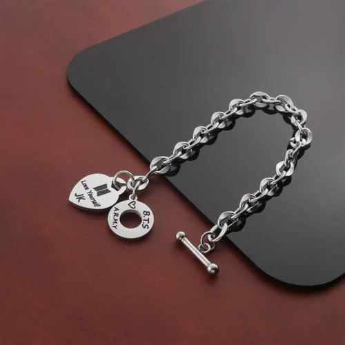 Vista 4 de BOSATE Kpop Bangtan - Pulsera de bangtan para niños pulsera del ejército para amarte a ti mismo bangtan para niños regalo para amantes de Bangtan
