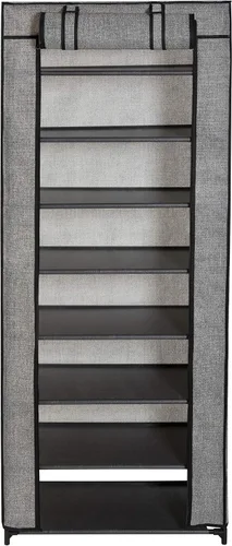 Vista 5 de Simplify Organizador de armario de 8 niveles con tapa, de pie, capacidad para 24 pares, bueno para tenis, zapatos planos, tacones y botas
