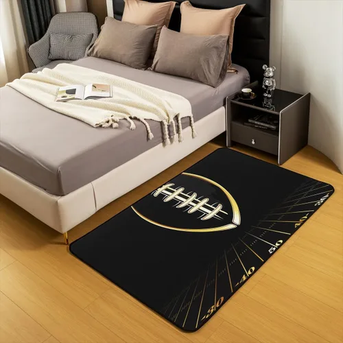 Vista 5 de Alfombra de fútbol americano para niños, 4 x 5, alfombra deportiva de fútbol americano para sala de estar, dormitorio, juegos de rugby, alfombra