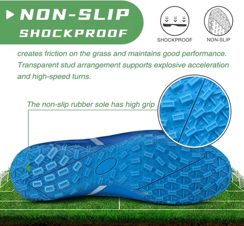 Vista 2 de Soccer Cleats Mens Outdoor Indoor Soccer Shoes Women for Big Boy AGTF