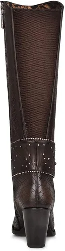 Vista 5 de Cuadra Botas altas para mujer en cuero bovino marrón