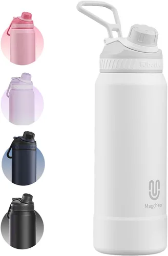 Vista 12 de Botella de agua aislada de 24 onzas, acero inoxidable al vacío de doble pared, diseño de boca ancha, botella reutilizable a prueba de fugas