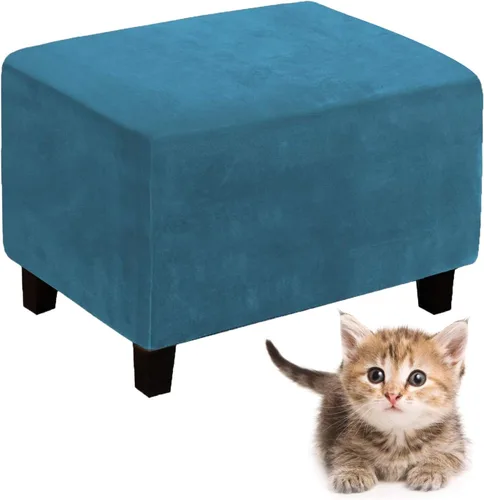 Vista 15 de ele ELEOPTION Funda otomana rectangular súper elástica y suave de ajuste forma, fundas otomanas para taburete de pies y muebles de almacenamiento