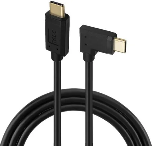 Vista 3 de Cable USB 3.1 tipo C de 3 pies y 10 Gbps, macho recto a macho izquierdo y recto macho USB C 4K @60Hz cable de monitor AV, carga de sincronización