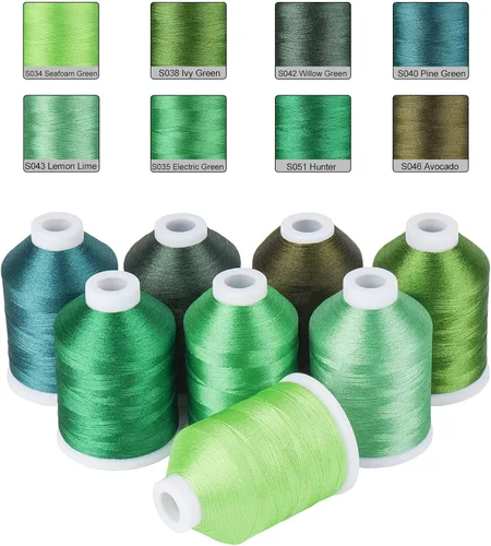 Vista 11 de Simthread Hilo de bordado azul – 8 tonos compatibles con colores Madeira, 550 yardas cada uno, poliéster 40WT, para Brother, Babylock, Janome
