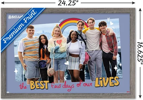 Vista 3 de Netflix Heartstopper: Season 2 - Póster de pared de Best Few Days, 22.4 pulgadas de largo x 14.7 pulgadas de ancho, versión enmarcada de madera