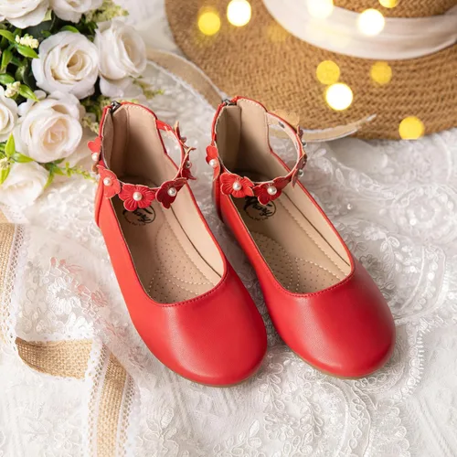 Vista 2 de Trary Zapatos de vestir para niñas con correa de tobillo, zapatos Mary Jane para niña, zapatos planos de ballet para niños pequeños, niños grandes