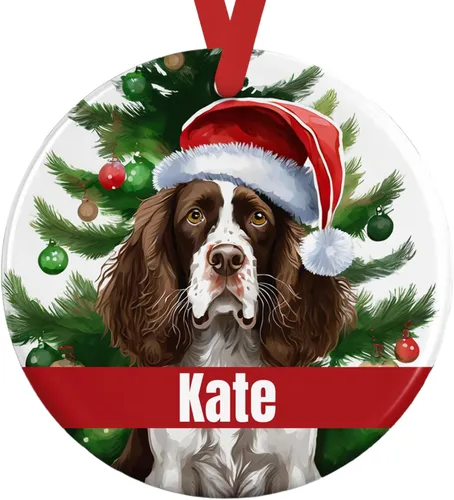 Vista 19 de Personalized Fawn Pug Ceramic Christmas Ornament, 3-Inch