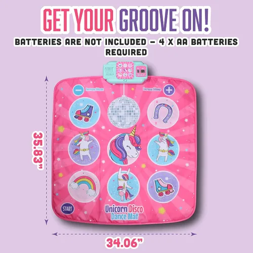 Vista 3 de Klevly Tapete de baile de unicornio para niños a partir de 6 años Reproduce 5 niveles y 5 canciones Regalos de unicornio para niñas de 6 años