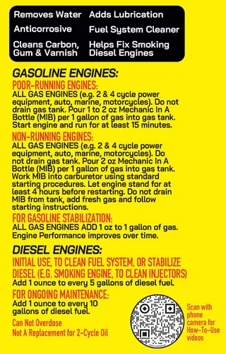 Vista 3 de Mechanic in A Bottle for Gas & Diesel Fuel Systems 24 oz - 2 Pack Fuel System Cleaner & Stabilizer for Peak Engine Performance