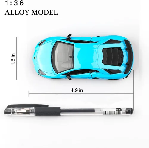 Vista 3 de TOKAXI - Modelos de coches fundidos a presión a escala 1/36 LP750-4 SV, coches de juguete con tracción hacia atrás, regalos de coches para niños