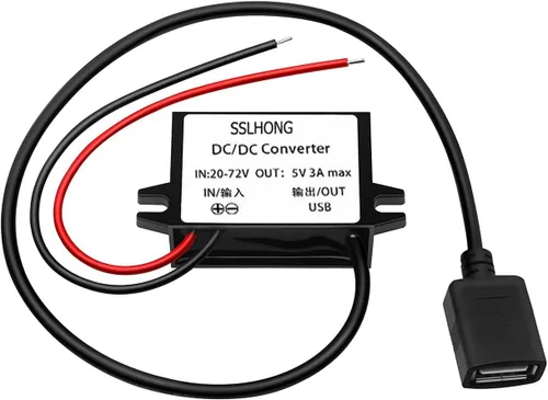 Vista 7 de Convertidor de salida USB DC 20-72V a 5V Módulo reductor de transformador impermeable Módulo reductor (USB doble A)