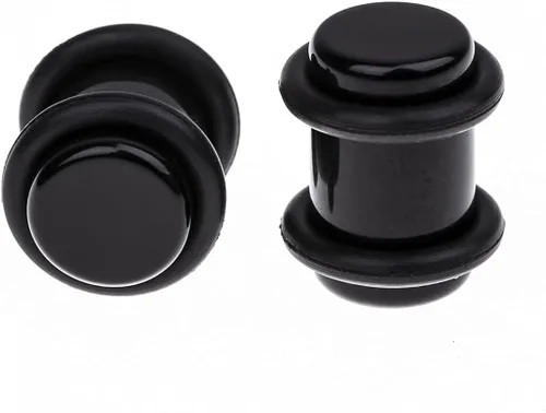 Vista 5 de Kit de Estiramiento de Orejas 50 Piezas 14Calibres-00Calibres Aretes Kit de Piercing Negro