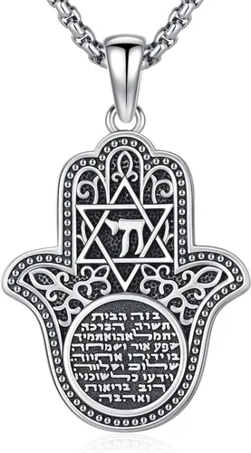 Vista 94 de Aniu Joyería de plata de ley 925 Hamsa de Fátima para mujer con circonita cúbica, viene con caja de regalo negra