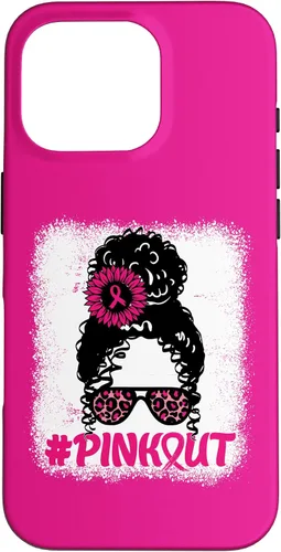 Vista 20 de iPhone 16 desordenado moño desgastado cinta rosa rosa hacia fuera caso cáncer de mama
