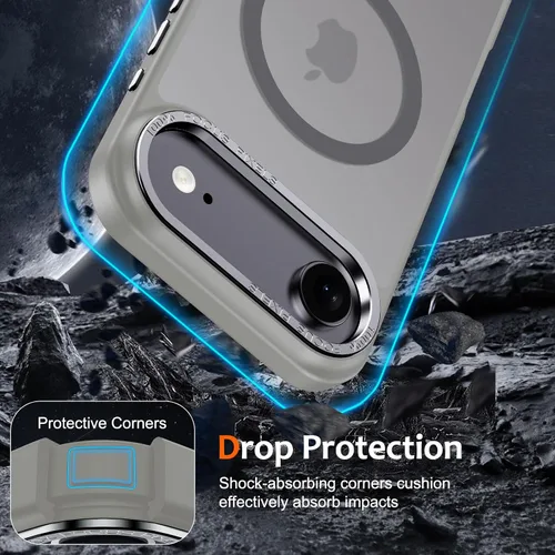 Vista 1337 de Anuck - Funda magnética para iPhone 11 compatible con MagSafe, carcasa trasera mate translúcida dura, borde de TPU, delgada, resistente a impactos