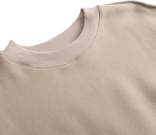 Vista 3 de Amazhiyu Sudadera Corta para Mujer de Manga Larga con Forro Polar Albaricoque