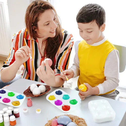 Vista 6 de Paquete de 30 bandejas de pintura de arte blanco de 6 pozos rectangulares para acuarela, bandeja de pintura para estudiantes y adultos, pintura