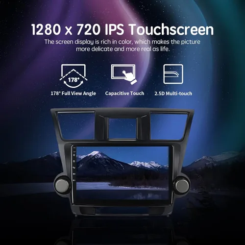 Vista 7 de Estéreo de coche Apple CarPlay con DSP, ViaBecs Radio táctil de 10.2 pulgadas de 6GB 128GB para Toyota Highlander 2008-2013, Unidad principal que