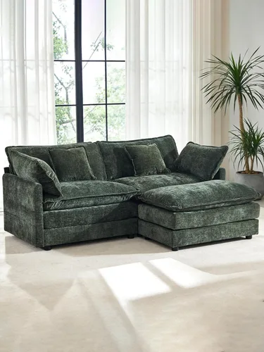 Vista 20 de Sofá modular de gran tamaño, sofá grande en forma de U con asiento profundo, sofás de nube de felpilla para sala de estar, sofá modular convertible