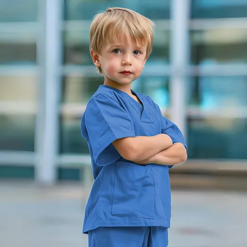 Vista 3 de Doctor Costume for Kids,Toddler Nurse Scrubs Halloween Dress Up Cosplay For Boys Girls 3-12 Years