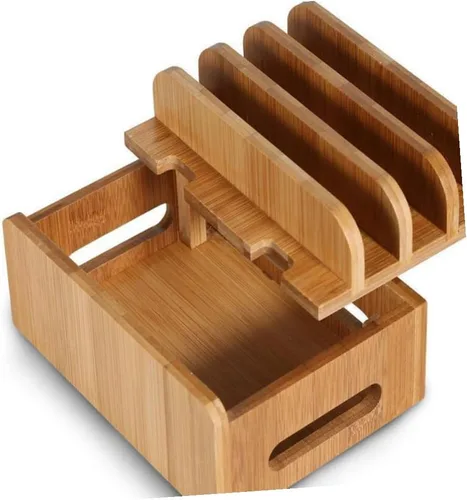 Vista 3 de Soporte ergonómico para teléfono para tableta, base de teléfono de madera para oficina para amigos