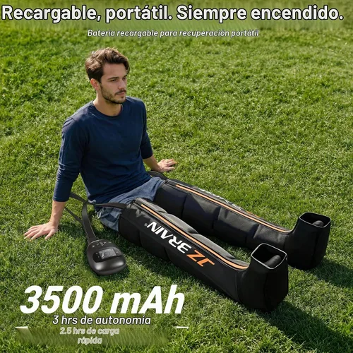 Vista 8 de Botas de recuperación de piernas con compresión de aire: Dispositivo de sistema de compresión secuencial de doble potencia con sensor de presión